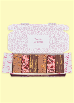 <p>Indulge in this decadent Valentine&rsquo;s Brownie Box, the perfect gift to sweeten your celebrations.&nbsp;</p><p>Flavours include:<br />Raspberry Brownie - Our classic gooey brownie with perfectly sharp whole raspberries and a raspberry creme rippled throughout.&nbsp;&nbsp;<br />Billionaire&rsquo;s Shortbread - handmade all-butter shortbread, topped with a thick layer of fudgy salted caramel, Belgian Milk chocolate and fudge pieces.<br />Champagne Brownie - Gooey and decadent, this brownie topped with a dark chocolate Champagne truffle ganache is an extra special treat.</p><p>Raspberry Creme Brownie:<br /><br />Caster sugar, Chocolate (Cocoa mass, Sugar, Cocoa butter, whole MILK powder, emulsifier SOY Lecithin, Natural Vanilla flavouring), White Chocolate (Sugar, Cocoa butter, whole MILK powder, emulsifier SOY Lecithin, Natural Vanilla flavouring), Butter (MILK), free-range EGG, gluten-free flour blend (pea, rice, potato, tapioca, maize, buckwheat), cocoa powder, salt, xanthan gum, raspberries, raspberry powder, raspberry creme (Glucose Syrup, Sugar, Water, Palm Oil, Modified Maize Starch (E1442), Raspberry Juice Concentrate, Elderberry Extract, Flavouring, Hibiscus concentrate, Citric Acid (E330), Calcium chloride (E509), Trisodium citrate (E331(iii)), Titanium dioxide (E171), Polysorbate 80 (E433), Gellan gum (E418), Sodium Alginate (E401), Potassium Sorbate (E202))<br /><br />Billionaire&rsquo;s Shortbread:<br /><br />Shortbread (gluten-free flour blend (pea, rice, potato, tapioca, maize, buckwheat), butter (MILK), sugar, salt, xanthan gum, natural bourbon vanilla flavouring with other flavourings), Caramel (Sugar, Glucose Syrup, Sweetened Condensed Milk (MILK, Sugar, Lactose (MILK)), Water, Unsalted Butter (MILK), Golden Syrup (Partially inverted refiners syrup), Palm Oil, Salt, Emulsifiers (E322 Lecithin (Sunflower, Rapeseed, SOYA), E491 Sorbitan Monostearate), Natural Flavouring(Chocolate (Sugar, Cocoa butter, whole MILK powder, emulsifier SOY Lecithin, Natural Vanilla flavouring), chocolate flakes (sugar, cocoa mass, cocoa butter, emulsifier SOY lecithin, flavour), fudge (Sugar, glucose syrup, full cream sweetened condensed MILK, butter (From MILK), emulsifier: sunflower lecithin.), fudge pieces (Sugar, glucose syrup, full cream sweetened condensed MILK, butter (From MILK), emulsifier: sunflower lecithin.)<br /><br />Champagne Brownie:<br /><br />Caster sugar, Chocolate (Cocoa mass, Sugar, Cocoa butter, whole MILK powder, emulsifier SOY Lecithin, Natural Vanilla flavouring), White Chocolate (Sugar, Cocoa butter, whole MILK powder, emulsifier SOY Lecithin, Natural Vanilla flavouring), Butter (MILK), free-range EGG, gluten-free flour blend (pea, rice, potato, tapioca, maize, buckwheat), cocoa powder, salt, xanthan gum, champagne flavouring(Glucose syrup, marc de champagne, invert sugar syrup, starch, natural flavouring), edible gold paint (Ethanol; glazing agent: shellac E904; colour carrier: potassium aluminium silicate E555; colours: iron oxide E172, titanium dioxide E171), evaporated milk (Evaporated milk with added vitamin D.milk fat,&nbsp; milk solids non-fat.)<br /><br />For allergens please see above. Made in a bakery that handles NUTS &amp; PEANUTS therefore contains traces.&nbsp;<br /><br />Not suitable for vegetarians (due to the edible gold paint)</p><p>&nbsp;</p>